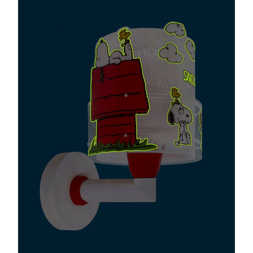 Dalber 76309 - Kinkiet dziecięcy SNOOPY 1xE27/15W/230V biały/czerwony