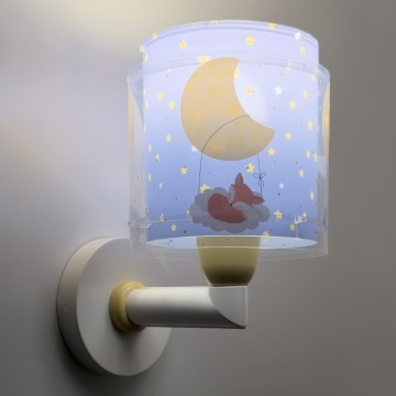 Dalber 76639 - Dziecięca lampa ścienna MOON DREAMS 1xE27/15W/230V niebieska
