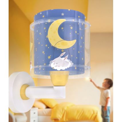 Dalber 76639 - Dziecięca lampa ścienna MOON DREAMS 1xE27/15W/230V niebieska
