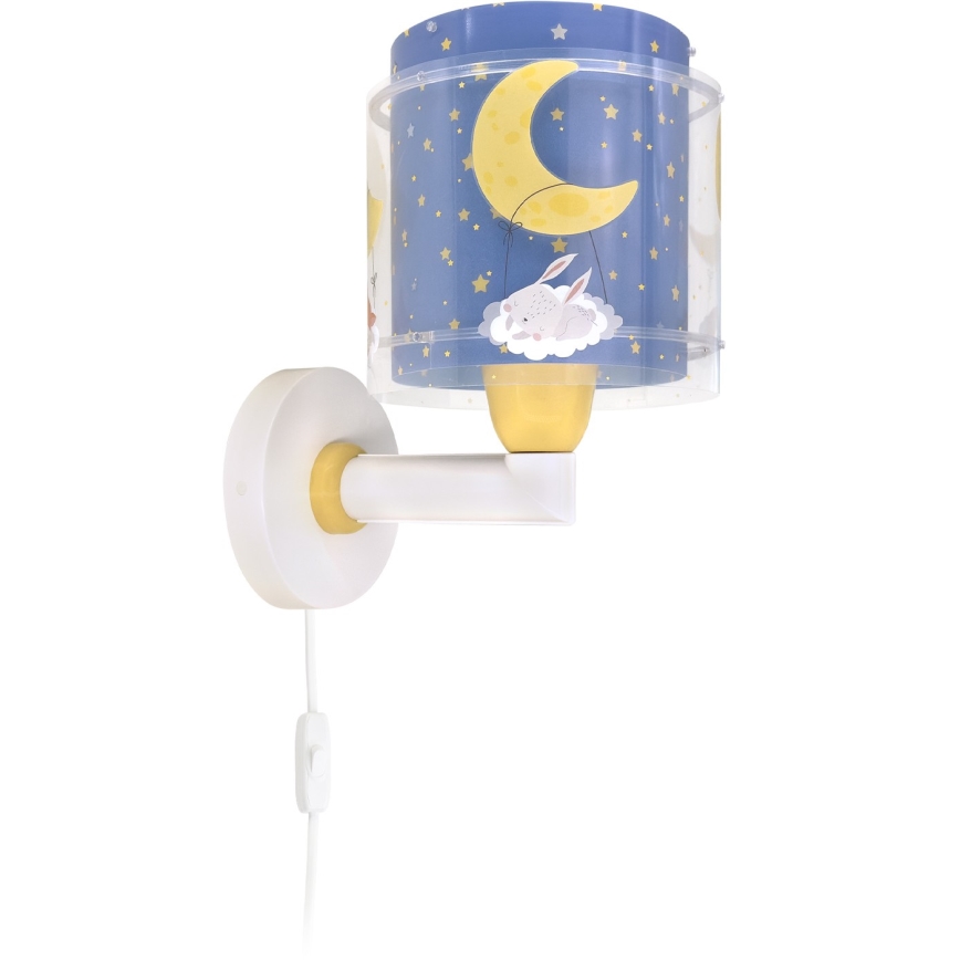 Dalber 76639 - Dziecięca lampa ścienna MOON DREAMS 1xE27/15W/230V niebieska