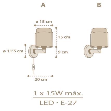 Dalber 76879 - Kinkiet dziecięcy BABY CHICK 1xE27/15W/230V