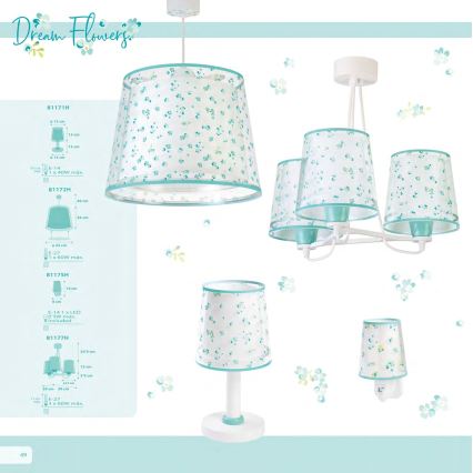 Dalber 81171H - Lampka dziecięca DREAM FLOWERS 1xE14/40W/230V