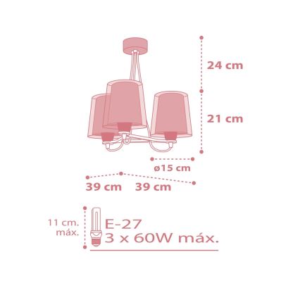 Dalber 81197S - Żyrandol dziecięcy LIGHT FEELING 3xE27/60W/230V