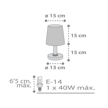 Dalber 82211B - Lampka dziecięca STAR LIGHT 1xE14/40W/230V biała