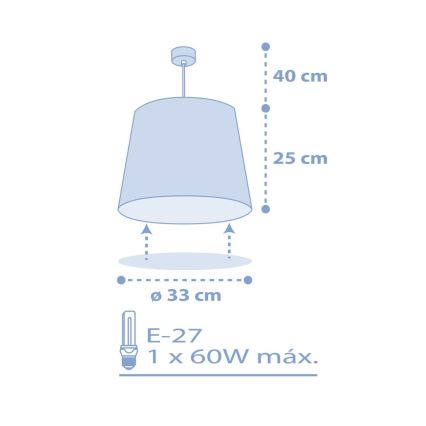 Dalber 82212T - Żyrandol dziecięcy STAR LIGHT 1xE27/60W/230V niebieski