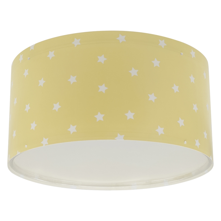 Dalber 82216A - Plafon dziecięcy STAR LIGHT 2xE27/60W/230V żółty