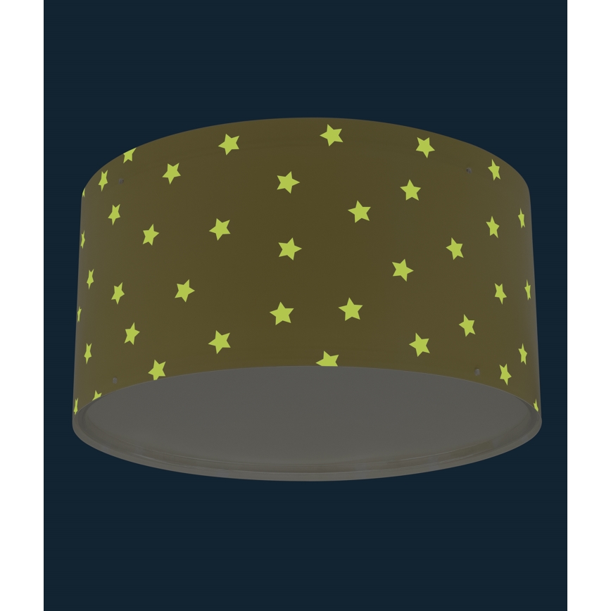 Dalber 82216A - Plafon dziecięcy STAR LIGHT 2xE27/60W/230V żółty
