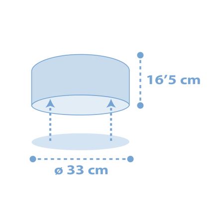 Dalber 82216T - Plafon dziecięcy STAR LIGHT 2xE27/60W/230V niebieski