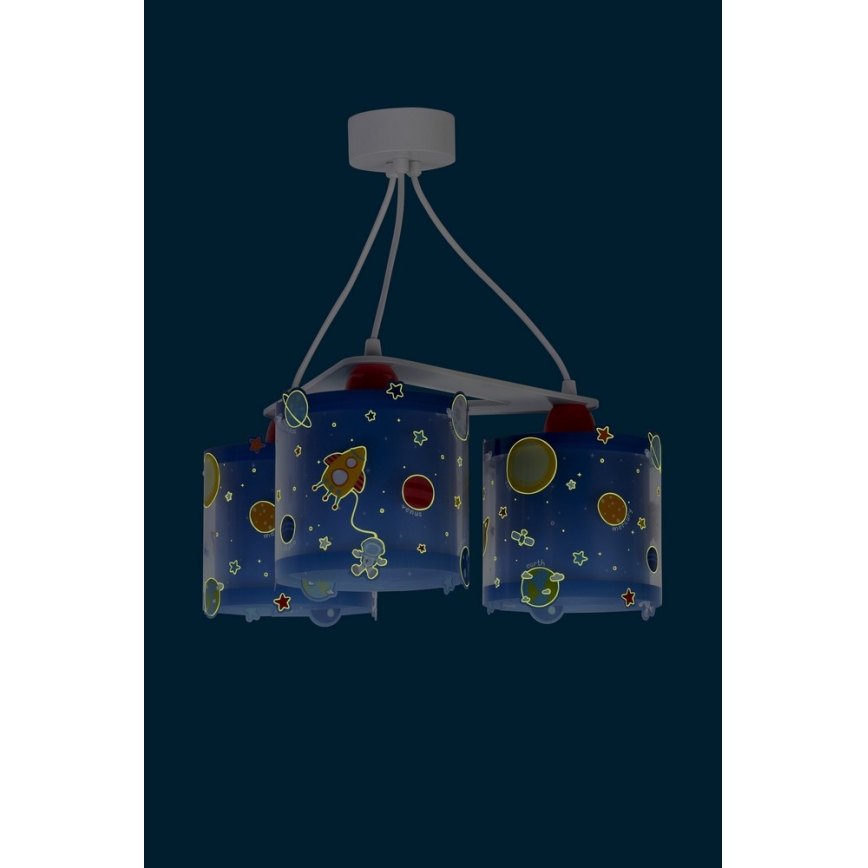 Dalber D-41344 - Żyrandol dziecięcy PLANETS 3xE27/60W/230V