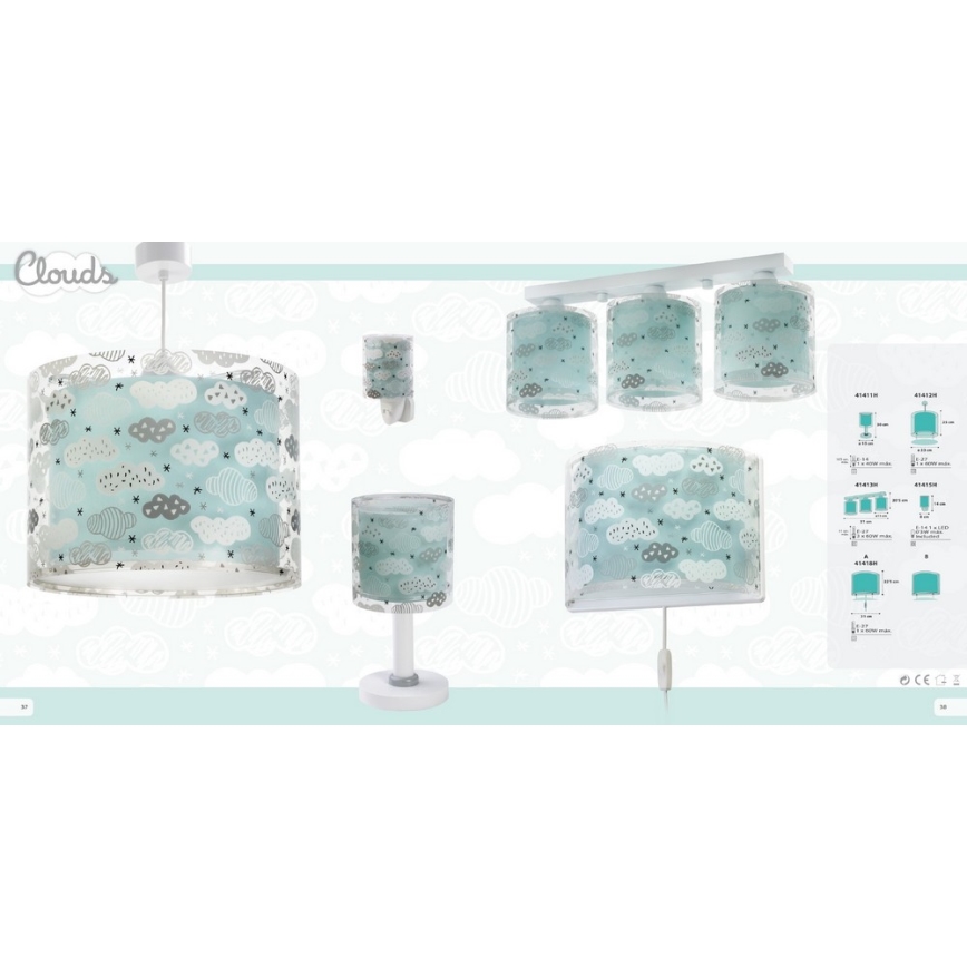Dalber D-41412H - Żyrandol dziecięcy CLOUDS 1xE27/60W/230V