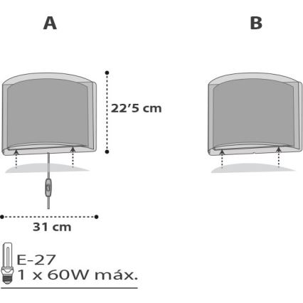 Dalber D-41418E - Kinkiet dziecięcy CLOUDS 1xE27/60W/230V