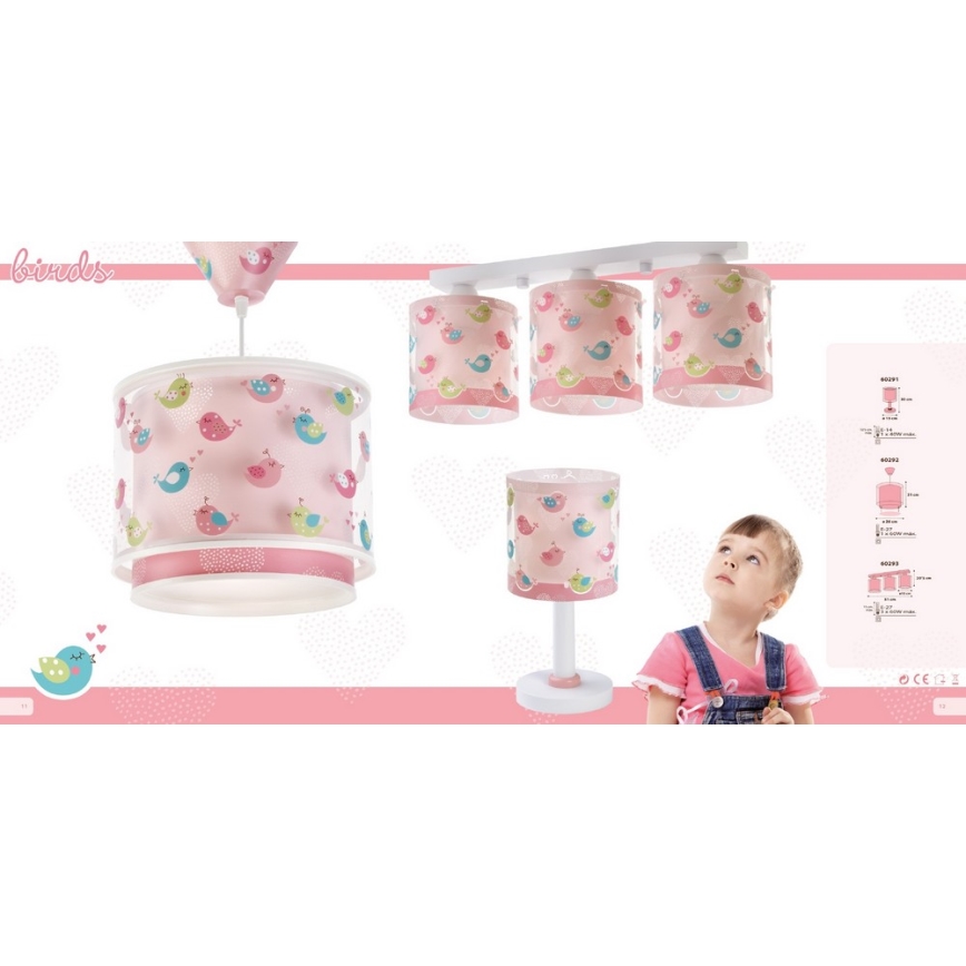 Dalber D-60292 - Lampa wisząca dziecięca BIRDS 1xE27/60W/230V