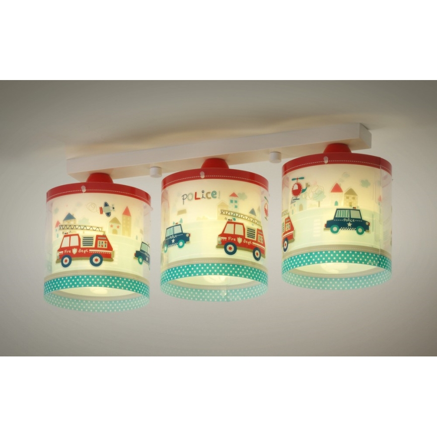Dalber D-60613 - Sufitowa lampa dziecięca POLICE 3xE27/60W/230V