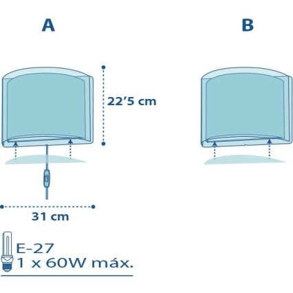 Dalber D-60618 - Kinkiet dziecięcy POLICE 1xE27/60W/230V