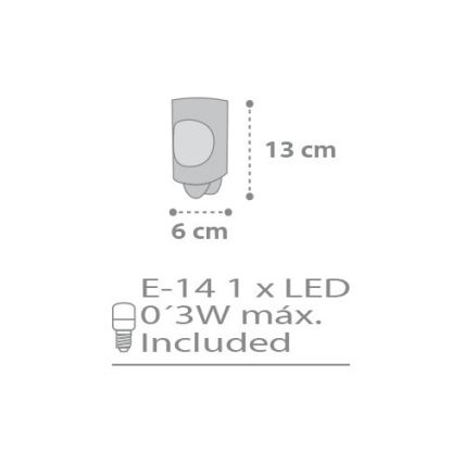 Dalber D-62015E - LED Lampka nocna SWEET DREAM 1xE14/0,3W/230V