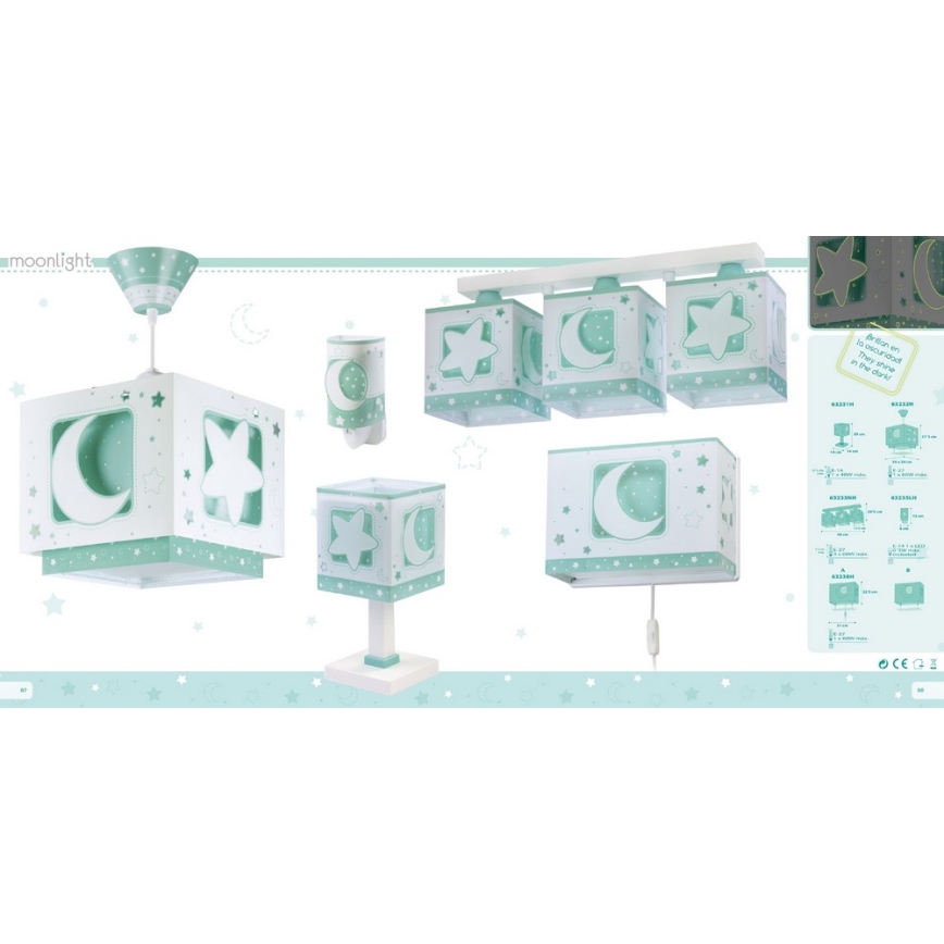 Dalber D-63238H - Kinkiet dziecięcy MOONLIGHT 1xE27/60W/230V