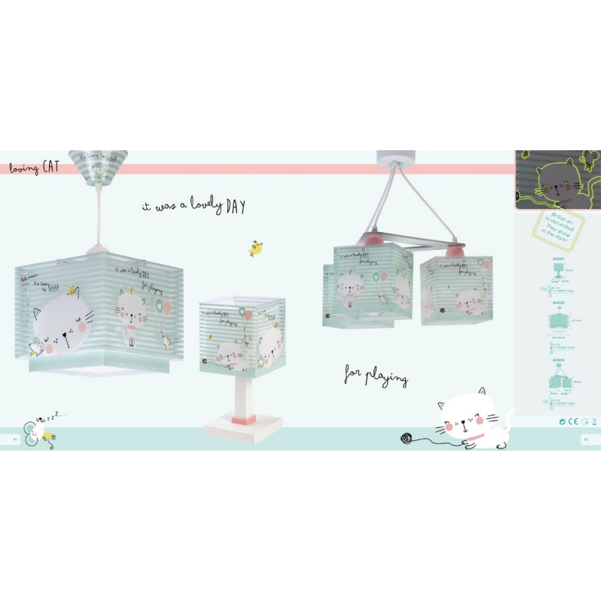 Dalber D-63321 - Lampka dziecięca LOVING CAT 1xE14/40W/230V