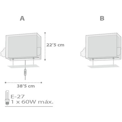 Dalber D-63538 - Kinkiet dziecięcy TRAIN 1xE27/60W/230V