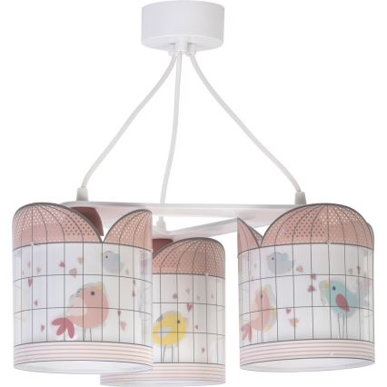 Dalber D-17284 - Żyrandol dziecięcy LITTLE BIRDS 3xE27/60W/230V