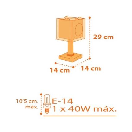 Dalber D-73451 - Lampka dziecięca DINOS 1xE14/40W/230V