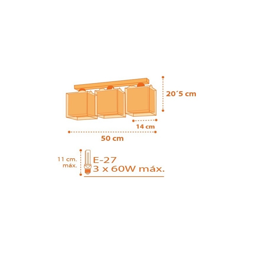 Dalber D-73453 - Plafon dziecięcy DINOS 3xE27/60W/230V