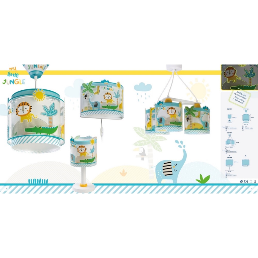 Dalber D-76112 - Żyrandol dziecięcy MY LITTLE JUNGLE 1xE27/15W/230V