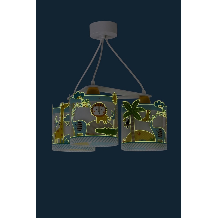 Dalber D-76114 - Żyrandol dziecięcy JUNGLE 3xE27/60W/230V