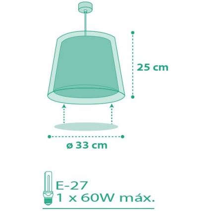 Dalber D-80222B - Żyrandol dziecięcy VICHY 1xE27/60W/230V