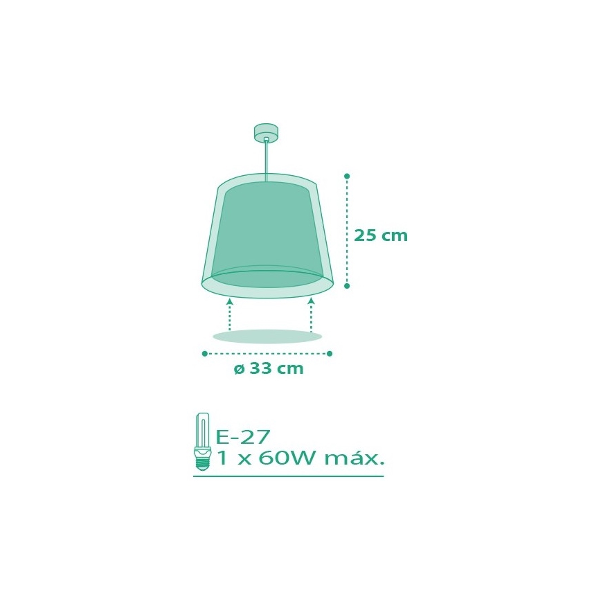 Dalber D-80222B - Żyrandol dziecięcy VICHY 1xE27/60W/230V
