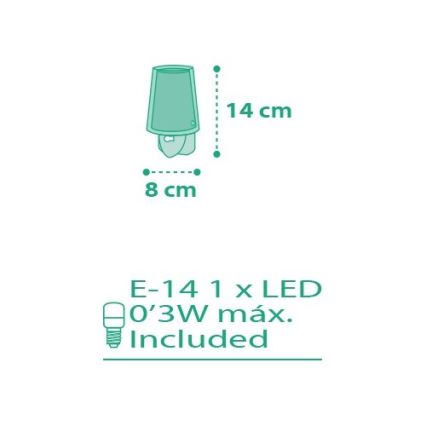 Dalber D-80225T - LED Lampka nocna VICHY 1xE14/0,3W/230V