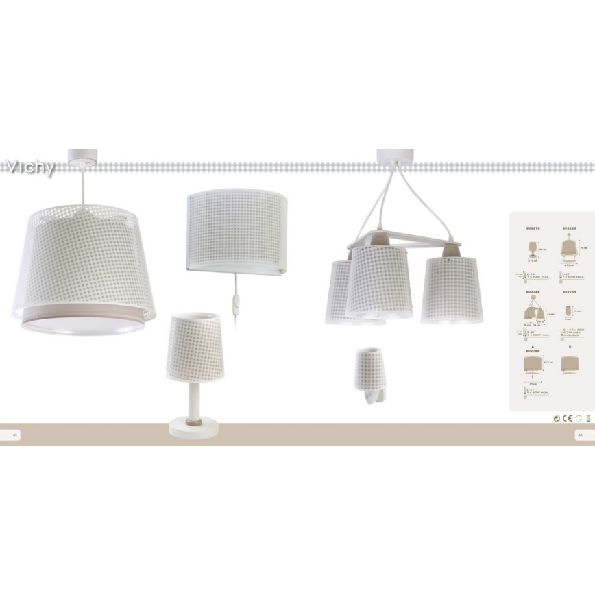 Dalber D-80228B - Kinkiet dziecięcy VICHY 1xE27/60W/230V