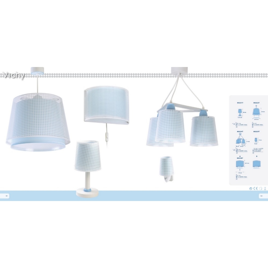 Dalber D-80228T - Kinkiet dziecięcy VICHY 1xE27/60W/230V
