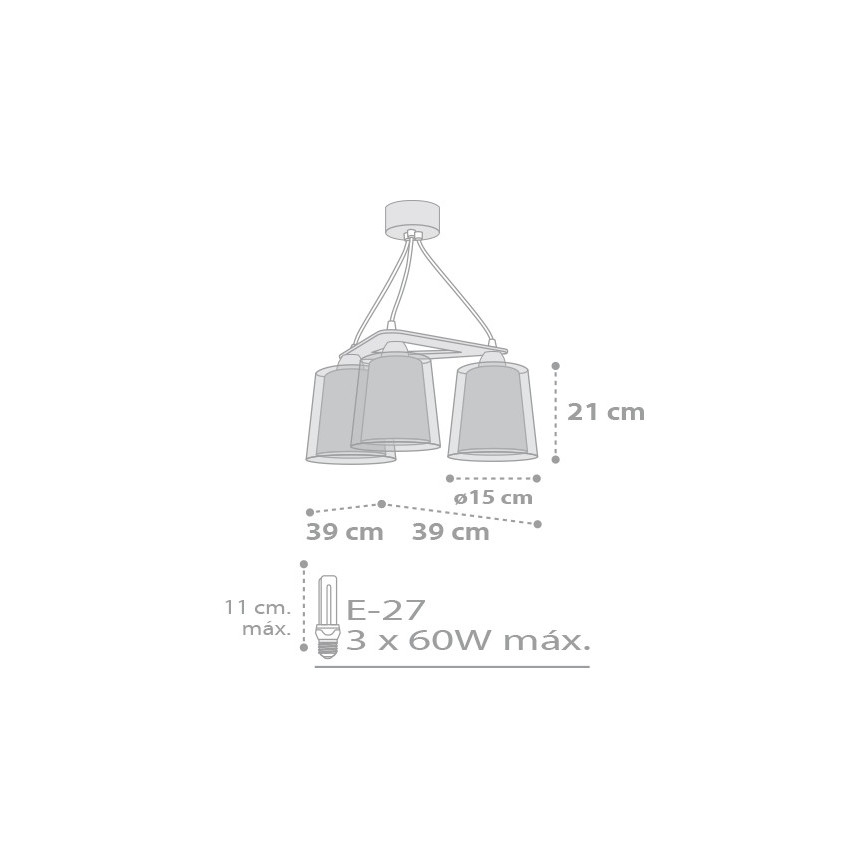 Dalber D-81214H - Żyrandol dziecięcy STARS 3xE27/60W/230V