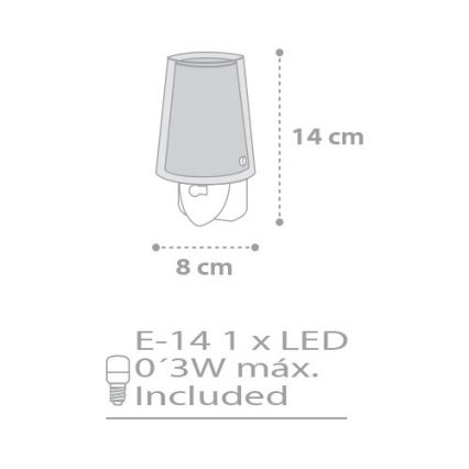 Dalber D-81215L - LED lampka nocna STARS 1xE14/0,5W/230V