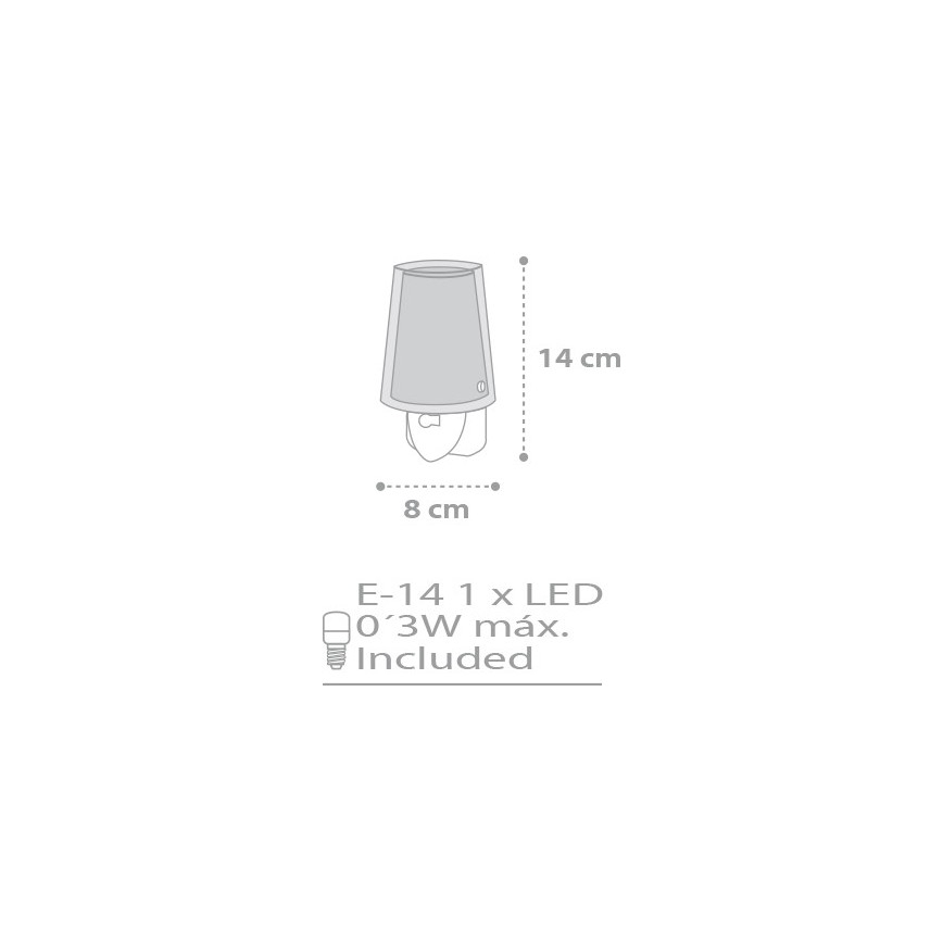 Dalber D-81215L - LED lampka nocna STARS 1xE14/0,5W/230V