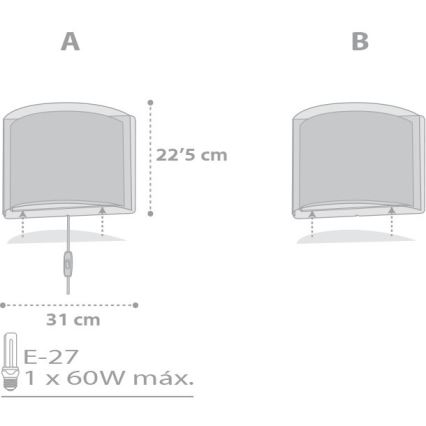 Dalber D-81218E - Kinkiet dziecięcy STARS 1xE27/60W/230V