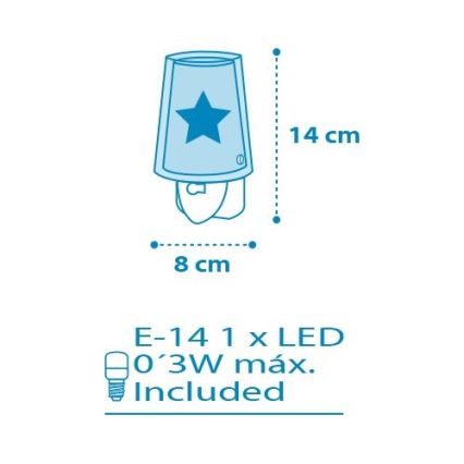 Dalber D-92193 - LED Lampka nocna LIGHT FEELING 1xE14/0,3W/230V