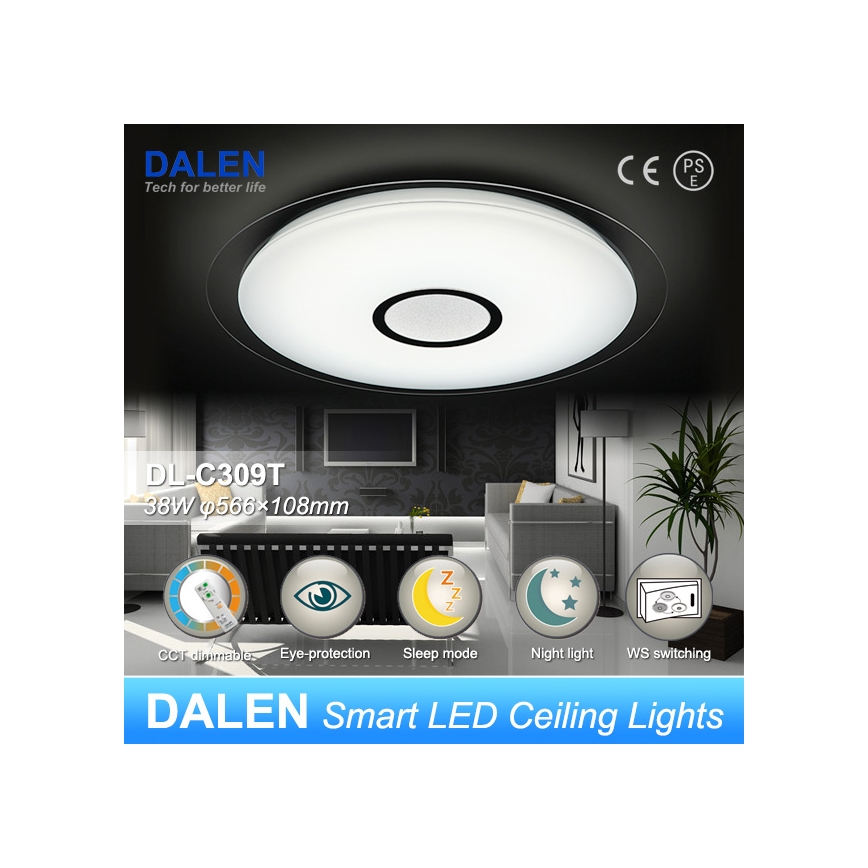Dalen DL-C309T - LED lampa sufitowa z regulacją światła CLASSIC LED/38W/230V