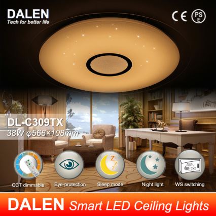 Dalen DL-C309TX - LED lampa sufitowa z regulacją światła STAR SKY LED/38W/230V
