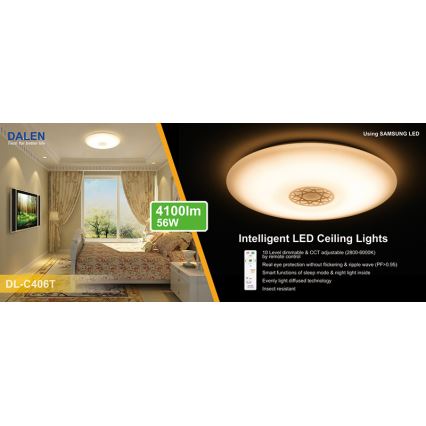 Dalen DL-C406T - LED lampa sufitowa z regulacją światła CLASSIC LED/56W/230V