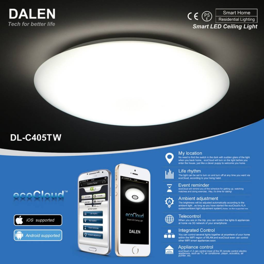 Dalen DL-C415TW - LED Lampa sufitowa CLASSIC LED/38W/230V