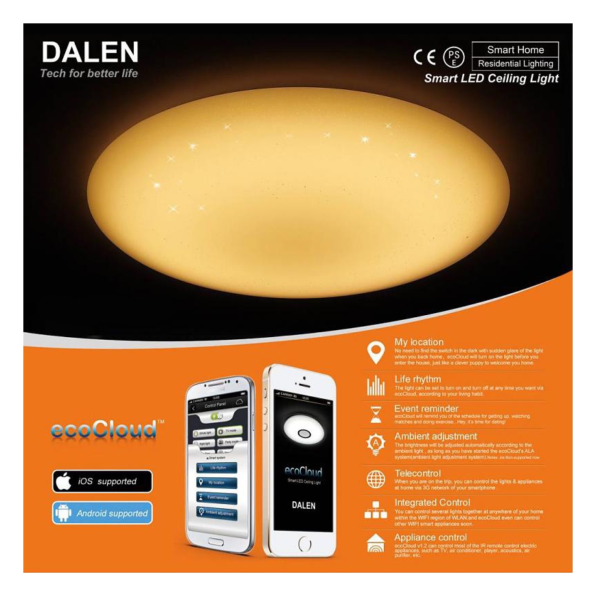Dalen DL-C415TXW - LED Lampa sufitowa STAR SKY LED/38W/230V