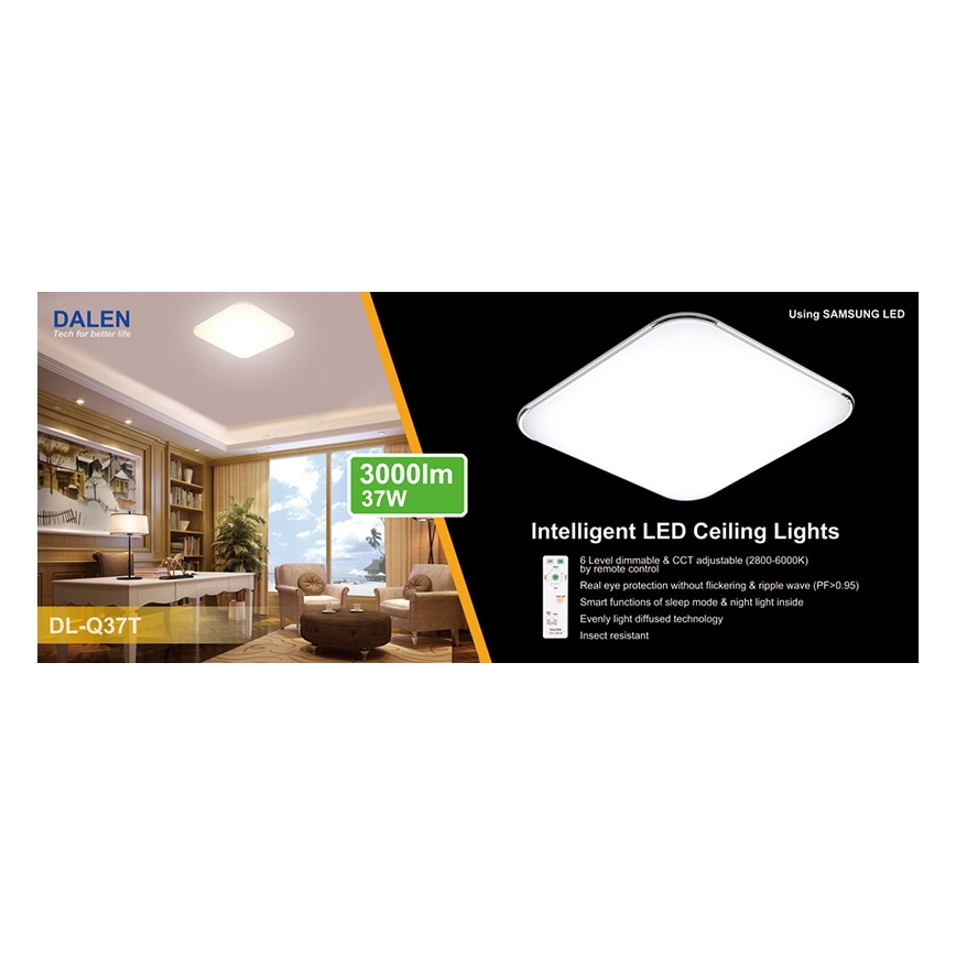 Dalen DL-Q28TX - LED lampa sufitowa z regulacją CLASSIC LED/28W/230V
