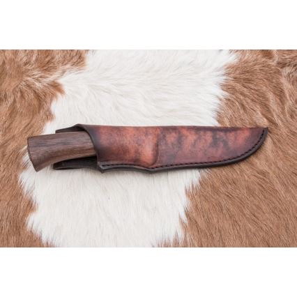 Damasceński nóż myśliwski 11,8 cm orzech/poroże jelenia