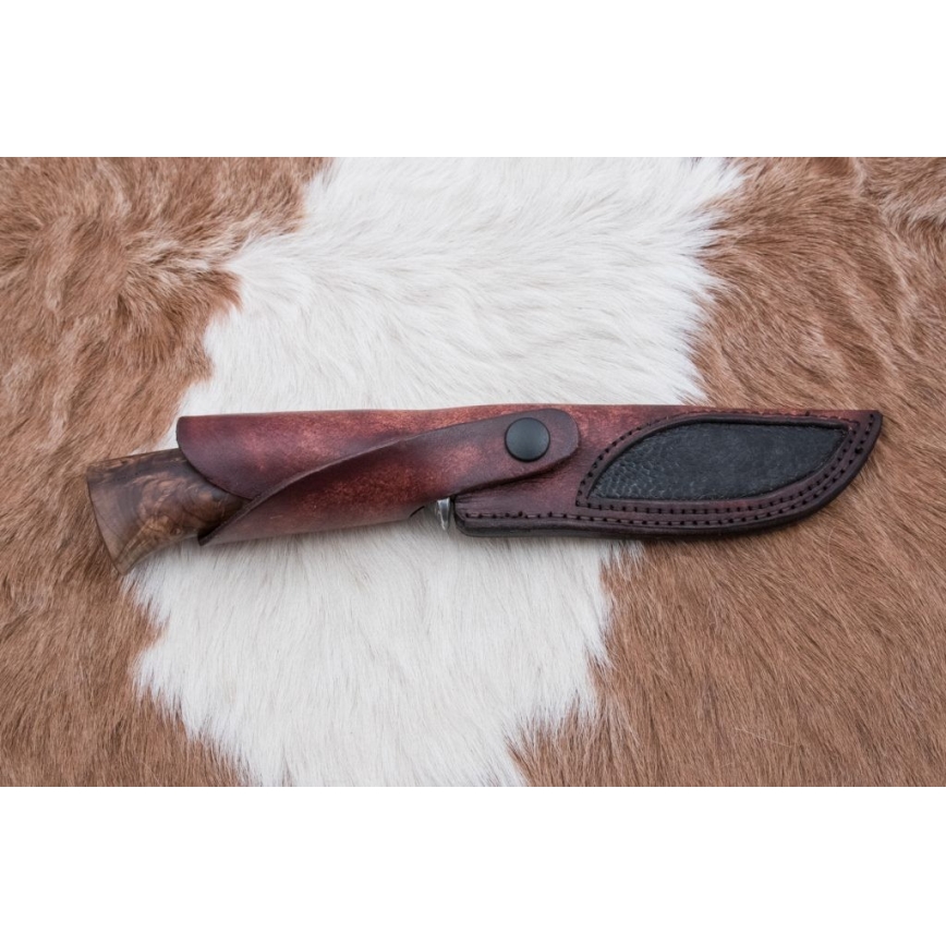 Damasceński nóż myśliwski 13 cm topola/heban