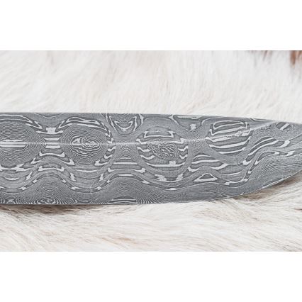 Damasceński nóż myśliwski 13 cm topola/heban