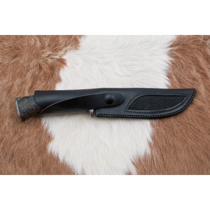 Damasceński nóż myśliwski 14,5 cm olcha/serpentynit