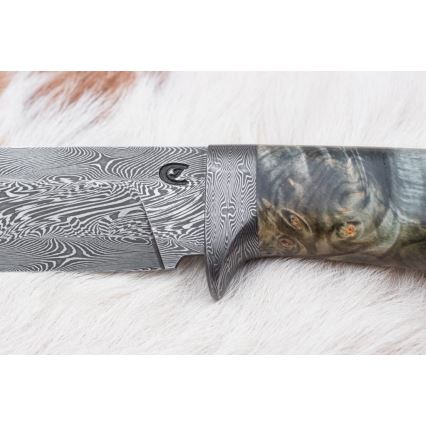 Damasceński nóż myśliwski 14 cm kasztanowiec