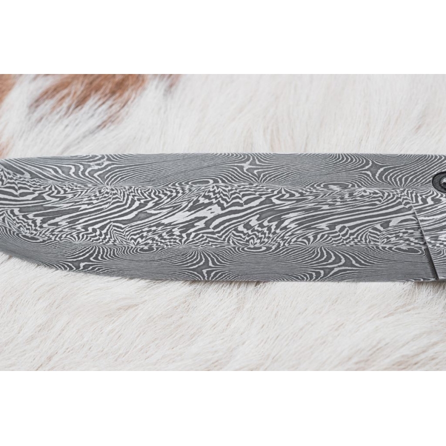 Damasceński nóż myśliwski 14 cm kasztanowiec