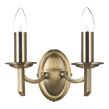 Där Lighting AMB0975 - Kinkiet AMBASSADOR 2xE14/40W/230V mosiądz